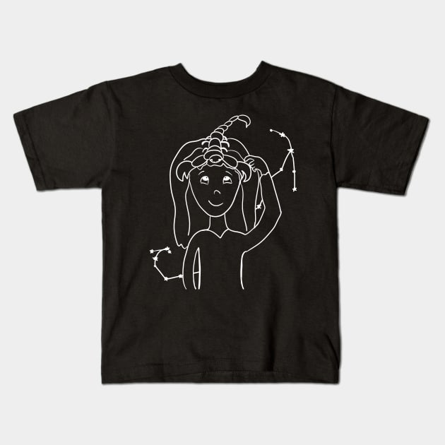 Scorpio girl Kids T-Shirt by Antiope